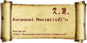 Korponai Maximilián névjegykártya